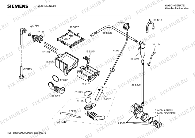 Взрыв-схема стиральной машины Siemens WXL1252NL XL 1252 - Схема узла 04