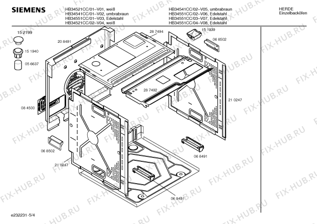 Схема №4 HB34521CC с изображением Панель управления для плиты (духовки) Siemens 00296322