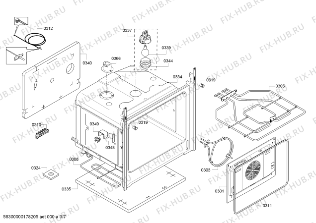 Схема №4 HCE748323W с изображением Стеклокерамика для духового шкафа Bosch 00712059