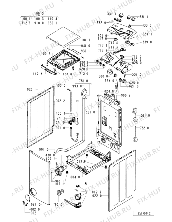 Схема №1 AWT 4093/1 с изображением Обшивка для стиралки Whirlpool 481245214393