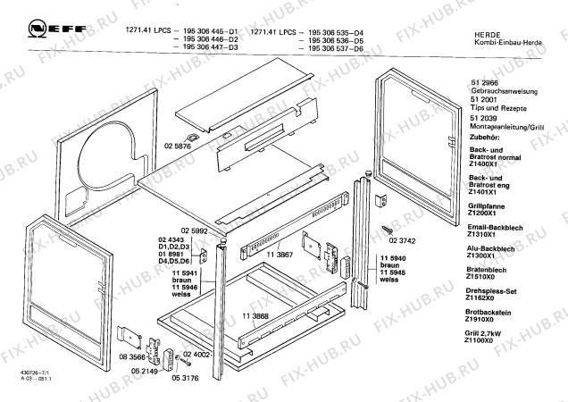 Схема №7 195306535 1271.41LPCS с изображением Переключатель для плиты (духовки) Bosch 00027820