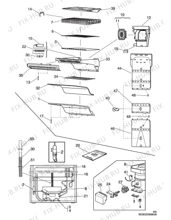 Взрыв-схема холодильника Aeg A2796-1GA - Схема узла C10 Cold, users manual