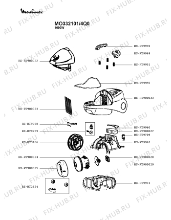 Схема №2 TW332188/4Q0 с изображением Прокладка для мини-пылесоса Rowenta RS-RT900025