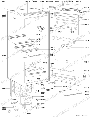 Схема №1 KD62102A/A01 с изображением Криостат для холодильника Whirlpool 481011023614