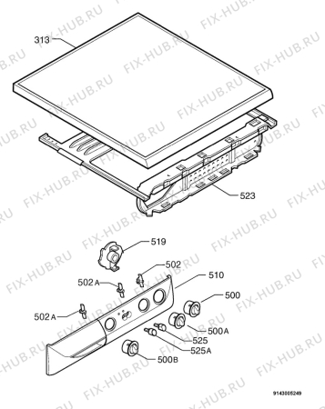 Взрыв-схема стиральной машины Zanussi F1202V - Схема узла Command panel 037