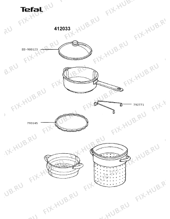 Взрыв-схема кастрюли для духовки Tefal 412033 - Схема узла 412033JP.__2