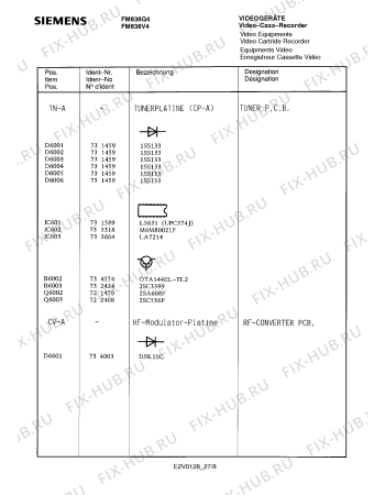 Схема №18 FM636Q4 с изображением Инструкция по эксплуатации для видеотехники Siemens 00530645