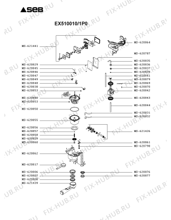 Схема №1 EX510010/1P0 с изображением Держатель фильтра для электрокофеварки Seb MS-621439