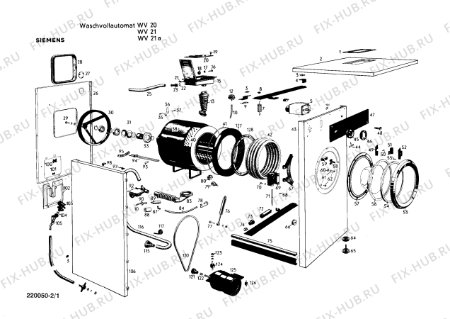 Схема №2 WV21 SIWAMAT F с изображением Программатор для стиралки Bosch 00072313