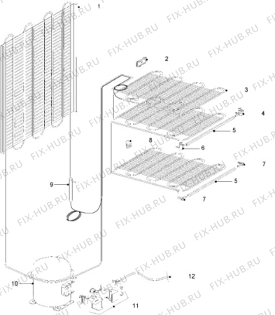 Взрыв-схема холодильника Electrolux EU0945T/JPN - Схема узла Cooling system 017