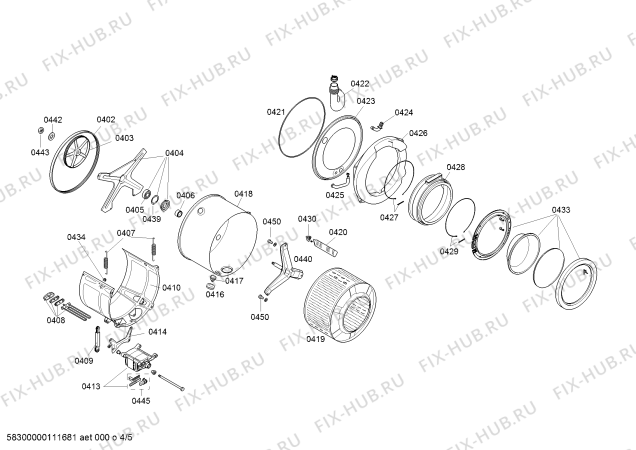 Схема №3 WDI1640EU WDI1640 с изображением Шланг для стиралки Bosch 00439846