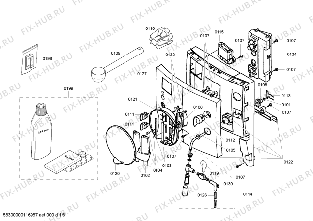 Схема №6 TK64F09 Surpresso S45 с изображением Панель для кофеварки (кофемашины) Siemens 00498920