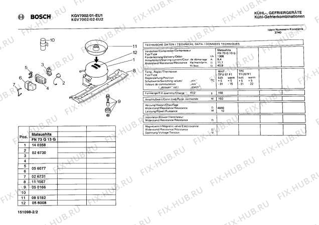 Взрыв-схема холодильника Bosch KGV7002 - Схема узла 02