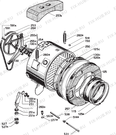 Взрыв-схема стиральной машины Castor C361W - Схема узла Functional parts 267