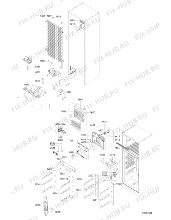Схема №1 MTM6523NEGW с изображением Держатель для холодильной камеры Whirlpool 481241820068