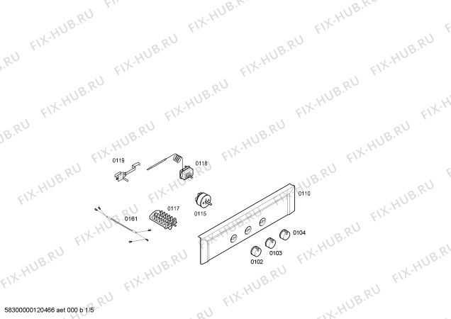 Схема №3 3HT503XP с изображением Переключатель для плиты (духовки) Bosch 00606872