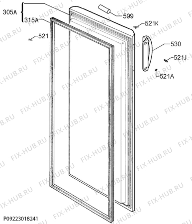 Взрыв-схема холодильника Zanussi ZFU25201WA - Схема узла Door 003