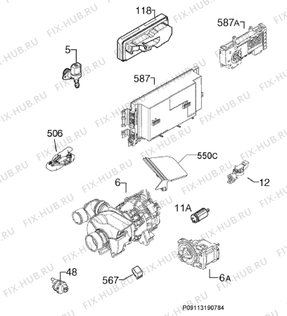 Взрыв-схема посудомоечной машины Rosenlew RW4501 - Схема узла Electrical equipment 268