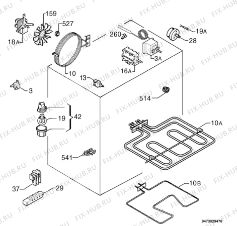 Взрыв-схема плиты (духовки) Zanussi ZCM700X - Схема узла Electrical equipment 268