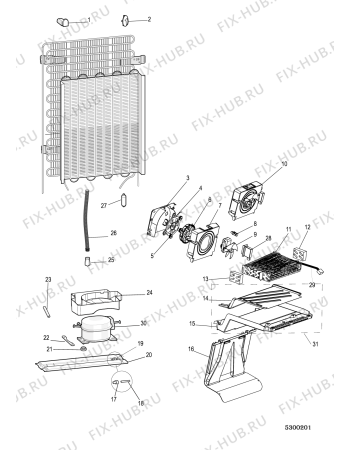 Взрыв-схема холодильника Hotpoint SMX95T1UW (F093894) - Схема узла