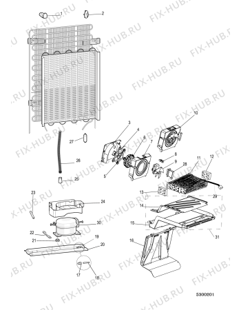 Взрыв-схема холодильника Hotpoint XUL85T2ZPOV (F088550) - Схема узла