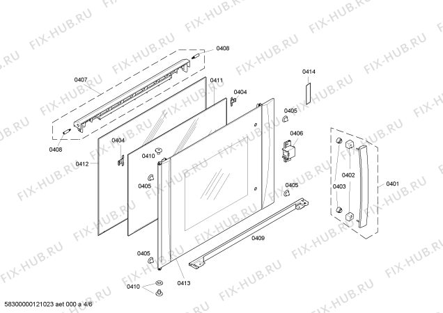 Схема №4 3HT528XDP с изображением Плита Bosch 00665526