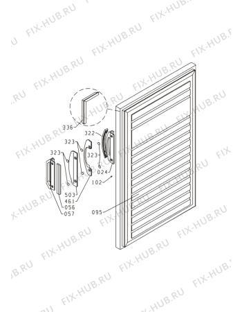 Взрыв-схема холодильника Zanussi ZFT11VA - Схема узла Door 003