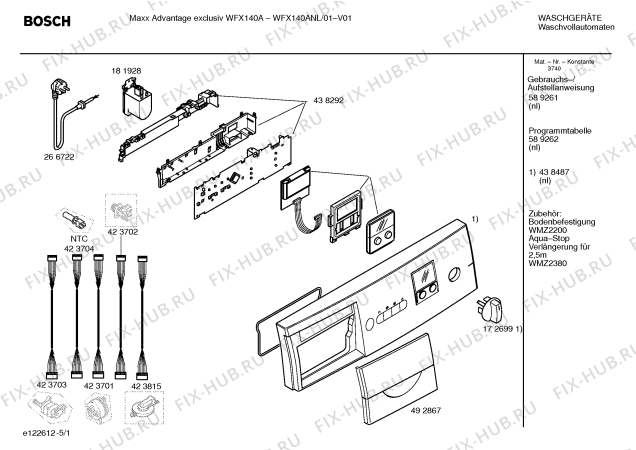 Схема №3 WFX140ANL Maxx Advandage exclusiv WFX140A с изображением Панель управления для стиральной машины Bosch 00438487