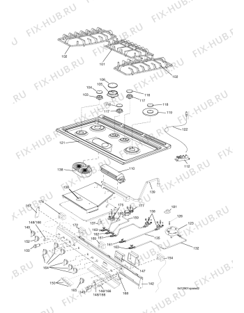 Схема №6 EG1000EXT (F035232) с изображением Спецнабор для плиты (духовки) Indesit C00242239