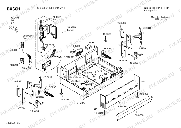 Взрыв-схема посудомоечной машины Bosch SGS4052EP - Схема узла 05