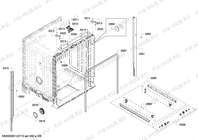 Взрыв-схема посудомоечной машины Bosch SHX4AP02UC - Схема узла 03