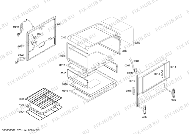 Взрыв-схема плиты (духовки) Bosch HSK13T30EC STYLE II PS BEGE GE 220V - Схема узла 03