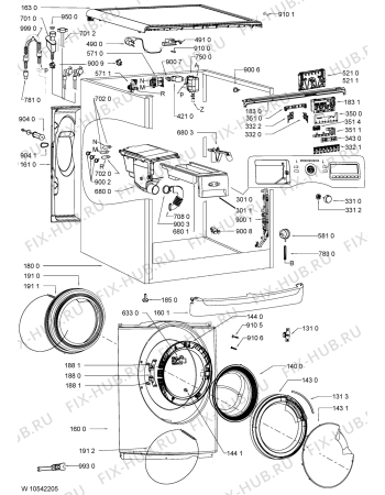 Схема №1 AWOE 9014 с изображением Модуль (плата) для стиралки Whirlpool 481010566210