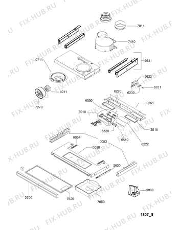 Схема №1 AKR 643/WH с изображением Монтажный набор для вытяжки Whirlpool 482000001531