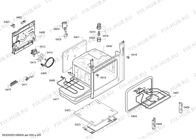 Схема №4 HR745220F с изображением Изоляция для электропечи Bosch 00676510