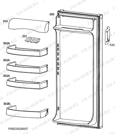 Взрыв-схема холодильника Ikea UFC213/18 60200548 - Схема узла Door 003