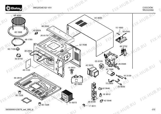 Схема №2 3WG2534E с изображением Декоративная панель для микроволновой печи Bosch 00268219