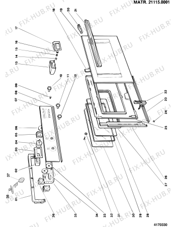 Взрыв-схема плиты (духовки) Ariston FM87VCWH (F016741) - Схема узла