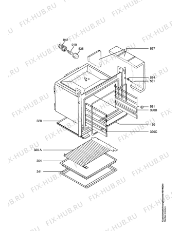 Взрыв-схема плиты (духовки) Aeg CE43003-2-W CAMPAIGN - Схема узла Oven