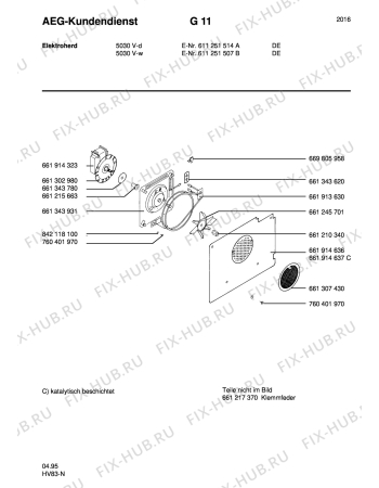 Взрыв-схема плиты (духовки) Aeg 5030V-D - Схема узла Section5