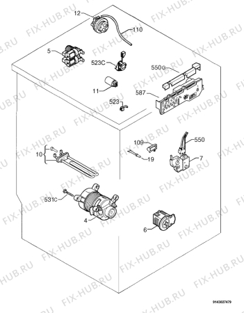 Взрыв-схема стиральной машины Electrolux EWF1412 - Схема узла Electrical equipment 268