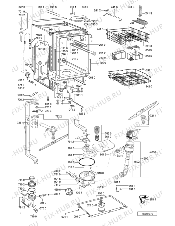 Схема №2 ADL 335/2 NB с изображением Обшивка для электропосудомоечной машины Whirlpool 481245373738