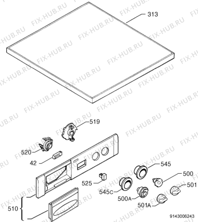 Взрыв-схема стиральной машины Zanussi F402 - Схема узла Command panel 037