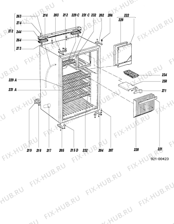 Взрыв-схема холодильника Electrolux RM2254 - Схема узла C20 Cabinet  B