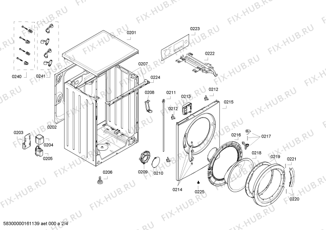 Взрыв-схема стиральной машины Bosch WLO2416SOE Bosch Avantixx 6 SpeedPerfect - Схема узла 02