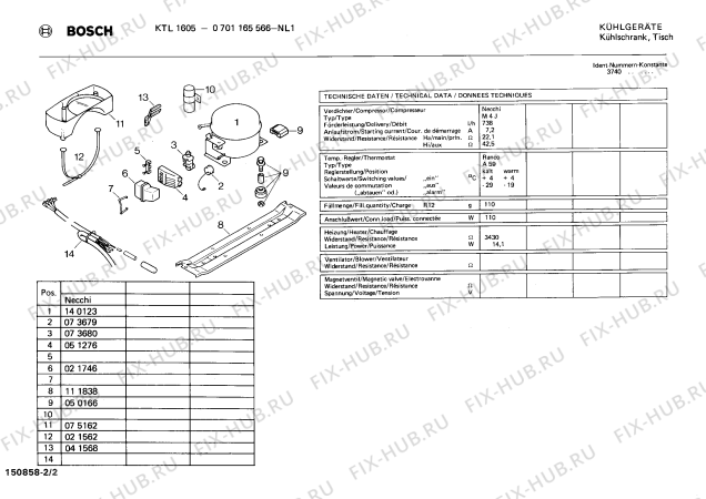 Взрыв-схема холодильника Bosch 0701165566 KTL1605 - Схема узла 02