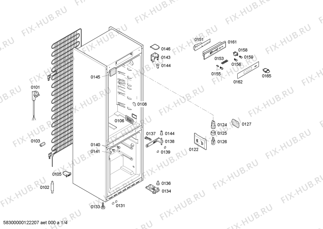 Схема №2 3KFP7660 с изображением Дверь для холодильной камеры Bosch 00244374