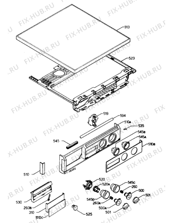 Взрыв-схема стиральной машины Zanussi ZF1245CJ - Схема узла Control panel and lid