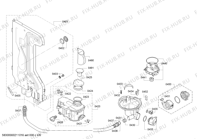 Взрыв-схема посудомоечной машины Junker JS04VN90C - Схема узла 04