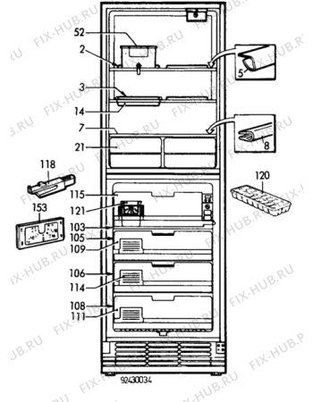 Взрыв-схема холодильника Electrolux KGK3100 - Схема узла C10 Interior